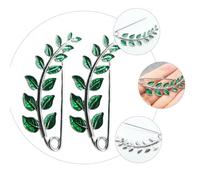 MUCKLILY 2 Pezzi Spilla Fermaglio Antiscivolo per Sciarpa e Stola Verde Foglia Accessorio Chic Donna per Decorare Vestiti e Cappotti Elegante Corsage per Occasioni Speciali