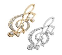 MUCKLILY 2 pezzi Spilla Musicale Elegante con Simboli Sonori in Oro e Argento Spille Decorative per Abiti da Sera Cardigan e Camicie Accessorio Raffinato per Eventi e Cerimonie