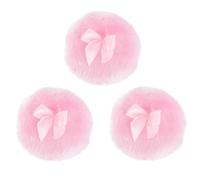 MUCKLILY 3 pezzi Puff Cipria Ragazzo Ragazza Morbidi Lungo Peluche per Talco Corpo e Prickly Fiocco Rosa Sicuri e Delicati per Sensibile