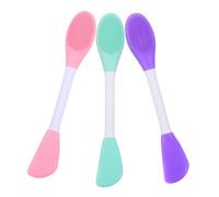 MUCKLILY 3 pezzi Spazzola per la pulizia del volto in silicone doppia punta morbida portatile e leggera design ergonomico per esfoliazione e detersione di tutti i tipi