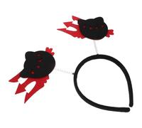 MUCKLILY 3pezzi Cerchietto Gatto Nero per Halloween Fascia Bopper Testa di Gatto Malvagio Accessorio per Capelli Adattabile per Feste Tema e Cosplay