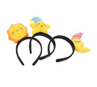 MUCKLILY 3pezzi Fascia per Capelli Forma di Sole, Mezzaluna e Stella Accessori per Capelli in Peluche Graziosi Servizi Fotografici Tema Galassia