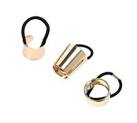 MUCKLILY 3pezzi Fermaglio per Capelli in Metallo Cercchio per Capelli Elastico in Lega Fermacoda Dorato Stili Adatto per Donne e Ragazze