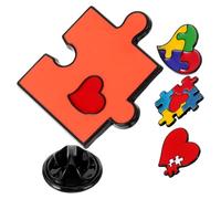 MUCKLILY 4 Pezzi Spilla Arcobaleno a Forma di Puzzle in Metallo Decorativa e Facile da Mettere o Togliere, per Borse e Creazioni Fai-da-te Artigianali