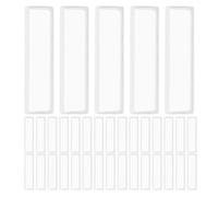 MUCKLILY 48 Tasche Autoadesive Trasparenti per Etichette Biblioteca, Porta Schede Autoadesivo 7,5x3,2 Cm per Scaffali e Archiviazione Libri, Protezione Antiolio e Polvere per Uso