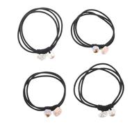 MUCKLILY 4pezzi Elastici Per Ad Elasticità Con Cuore e Stella Realizzati in Resina Gomma e Poliestere Per Intrecciare e Legare La Di Cavallo Set Di Elastici Decorativi