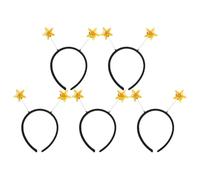 MUCKLILY 5 Pezzi Cerchietti per Chioma a Forma di Stella Antenne, Fascia Regolabile e Luminosa per Feste di Halloween, Natale e Capodanno, Accessori Divertenti per Costumi Marziani