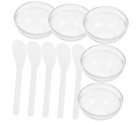 MUCKLILY 5 set Ciotole in Vetro per Maschere Viso e Oli Essenziali Piccole e Trasparenti Eleganti per Spa e Cura della Include Bastoncini per Miscelazione Leggere e Facili da
