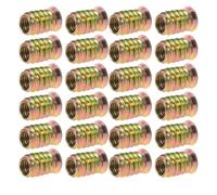 MUCKLILY 50 Pezzi inserti per il montaggio di mobili connettore a vite dadi con inserto in legno kit inserti filettati avvitabili mobili dadi Golden