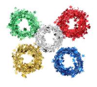MUCKLILY 5Roll Ghirlanda di Stelle in Tinsel con Filo, 7, 5m, Pvc
