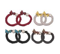 MUCKLILY 8 Elastici per Chioma senza Cuciture Perline a Forma di Cavallo, Fasce Elastiche Decorative per Ragazze, Set 8 Pezzi Multicolore per Acconciature senza Segni, Adatti per Uso