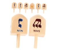 MUCKLILY 8 Pezzi giocattolo trottola dreidel di legno giocattoli di Hanukkah dreidels in legno sfusi dreidel per Hanukkah giocattoli a trottola gioco dreidel