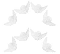 MUCKLILY 8 pezzi Testa Angelo Decorazione Shower in Resina Leggera Ornamentale Solido Colore Figurine Angioletto Resistenti e Facili da Abbinare per Festa