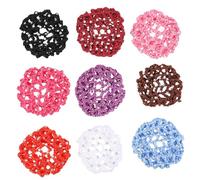 MUCKLILY 9 Pezzi Hair Snood Net With Rhinestones For Women And Practical Bun Cover in Lightweight And Portable Hair Net