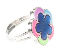 MUCKLILY Anello Cambia Colore Regolabile da Donna in Lega Forma a Fiore, Stile alla Moda per Lavoro e Shopping, Esprime Personalità e Cambia Colore Secondo L'umore