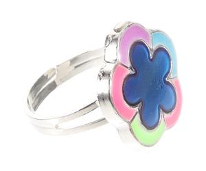 MUCKLILY Anello Cambia Colore Regolabile da Donna in Lega Forma a Fiore, Stile alla Moda per Lavoro e Shopping, Esprime Personalità e Cambia Colore Secondo L'umore