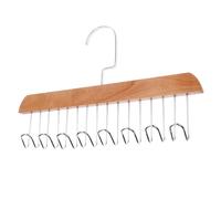 MUCKLILY Appendino Multiuso 8 Ganci in Ferro e Legno Khaki, Design Semplice e Moderno, per Appendere Sciarpe e Borse, Salva Spazio per Armadio