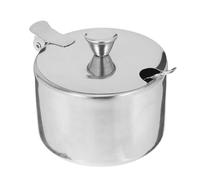 MUCKLILY Barattolo per Spezie in Acciaio Inox con Coperchio e Cucchiaio Contenitore Zucchero Compatto Multiuso per Cucina Set Barattoli Condimenti con Accessori per Uso Quotidiano
