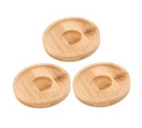 MUCKLILY Base per Bicchiere Rotante in Bambù 3 Pezzi Rotazione a 360 Gradi Design Elegante e Unico per Bicchieri da Whisky e Cocktail