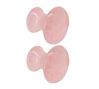 MUCKLILY Bastoncini di Cristallo per Gua Sha Viso e Corpo, 2 Pz, Forma a Funghetto Rosa, Strumenti per Massaggio del Viso, Spalle, Collo, Schiena