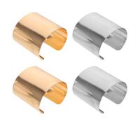 MUCKLILY Bracciale Rigido Aperto a Polsino Largo Scanalato in Metallo Set 4 Pezzi Oro e Argento Bracciali Avvolgenti da Donna per Look Punk e Casual