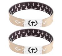 MUCKLILY Braccialetti Elastici Versetti della Bibbia 2 Pezzi Braccialetti Cristiani Unisex Scritture Ispiratrici Accessorio Spirituale Confortevole per Eventi e Premi di Classe