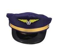 MUCKLILY Cappello Da Pilota Cappelli Da Pilota Per Uomo Costume Da Pilota Cappello Pilota Adulto Cap Pilota Cappelli Da Pilota Per Donna Cappello Da Compagnia Aerea in Maschera Stoffa Blu