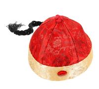 MUCKLILY Cappello Imperatore Cinese Antico con Treccia per Performance e Cosplay Copricapo Orientale Elegante e Meticoloso Adulta Accessorio Costume Tradizionale Cerimonia