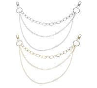 MUCKLILY Catena in Metallo Multistrato la Vita da Donna, Catena Corsetto Retrò Dorata e Argento, Accessorio per Vestiti e Look da Festa in Spiaggia, Set 2 Pezzi