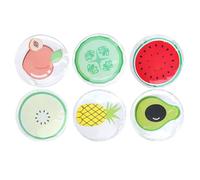 MUCKLILY Cerotti Rinfrescanti per Occhi Gel PVC a Forma di Frutta 6 Pezzi Impacco Caldo e Freddo per Affaticamento Oculare Maschera Occhi Estiva per Relax e Cura Quotidiana