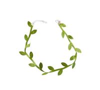MUCKLILY Collana Donna Choker in Poliestere Verde Con Foglie Moda Girocollo Corto Elegante Per Ragazze e Donne Accessorio Originale Da Festa e Uso Quotidiano
