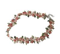 MUCKLILY Collana Girocollo Fiore Rosa Moda Sweet Choker Creativo Decorazione da Donna e Ragazza Elegante Accessorio per Feste e Vacanze