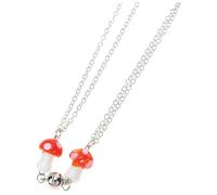 MUCKLILY Collane di Coppia Magnetiche a Forma di Fungo, Set da 2 Pezzi, Collane Maglione Finitura Lucida, Gioielli Coordinati per Coppie, Accessori Moda per Outfit Quotidiani e Regali