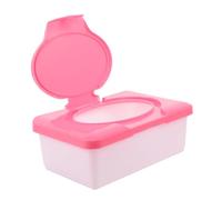 MUCKLILY Contenitore per Salviette Umidificate, Scatola Portatile in Plastica Rossa con Coperchio, Ricaricabile, 80 Salviette, per Viaggio e Ufficio | Ufficio e Spostamenti, Mantiene L’umidità, Riutilizzabile con Coperchio