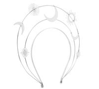 MUCKLILY Copricapo da Sposa a Forma di Stella e in Argento Fascia Tiara per Feste e Cosplay Accessori per Chioma da Ragazza Design Artigianale e Atmosfera Mistica