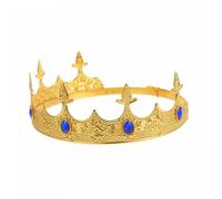 MUCKLILY Copricapo Rinascimento Maschio Accessori Rinascimentali Uomo Re Cosplay Compleanno Fascia Del Principe Costume Da Principe Per Uomo Adulto Corone D'oro Lega Di Zinco Blu