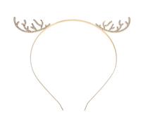 MUCKLILY Corna Cervo Cerchietto Strass e Fiocchi di Fascia per Capelli Natalizia Cerchietto Corna di Renna Tiara Bopper per Testa Accessori per Costumi Festivi