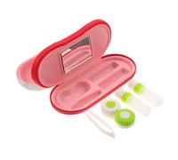 MUCKLILY Custodia per Lenti Portatile Doppio Strato in Pu Specchio, Scatola Resistente per Occhiali e Lenti a Contatto, Pratica e Delicata per Uso Esterno e Viaggi