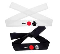 MUCKLILY Fasce Larghe per Chioma da Cucina e Karate, Set 2 Pezzi in Stile Giapponese Assorbimento Sudore, Fascia Sportiva Unisex per Yoga, Allenamento e Cosplay