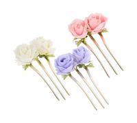 MUCKLILY Forcine per Chioma Cinesi Vintage a Forma di Fiore 3 Pz Fermagli per Chignon Design a Tre Punte Accessori Leggeri per Acconciature Tradizionali e Eventi Formali