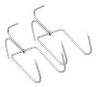 MUCKLILY Ganci in Acciaio Resistente per Carne Ganci da Macellaio a Doppia Punta 2 Pezzi per Appendere Pollo Manzo Pancetta e Salsicce Accessori Cucina per Essiccazione e Affumicatura