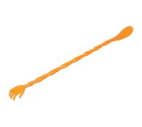 MUCKLILY Grattaschiena Facile da Usare Portatile Arancione lungo in Plastica con Funzionalità Massaggio e Comodo Porta Scarpe per Anziani