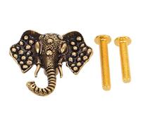 MUCKLILY Maniglia per Porta Armadio a Forma di Elefante in Ottone Gancio Integrato Pomello per Cassetti da Cucina e Mobili Maniglia Vintage per Guardaroba e Cassettiere Installazione