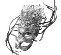 MUCKLILY Maschera Antica Argentata da Ballo e Carnevale per Donna e Uomo, Set 6 Pezzi Vintage per Festa di Halloween, Cosplay e Feste in Maschera