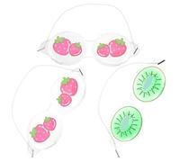 MUCKLILY Maschera Occhi Rinfrescante per Bambini 3 Pezzi in Pvc Design Carino, Leggera e Confortevole, per Hotel e Viaggi senza Lasciare Segni Stili multipli