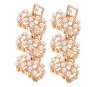 MUCKLILY Mini Mollette per Chioma Perle 6 Pezzi, Clip ad Artiglio Piccole Antiscivolo per Ragazze e Donne, Accessori Chioma Quotidiani Comodi e Pratici