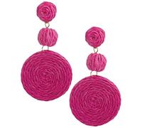 MUCKLILY Orecchini in Rafia Boho Estivi da Donna, Leggeri e Resistenti, Design Rotondo per Spiaggia e Vacanze, Accessori Moda per Ragazze Adolescenti, Set 1 Paio