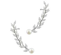 MUCKLILY Orecchini Rampicanti a Foglia in Argento senza Nichel Zirconi Aa Brillanti, Leggeri e Resistenti All’ossidazione, Polsini per Donna Adatti a Festa, Viaggio e Uso Quotidiano