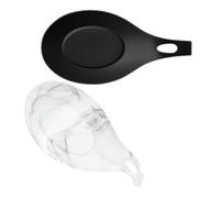 MUCKLILY Poggiamestolo in Silicone da Cucina 2 Pezzi, Poggia Cucchiaio Resistente al Calore Base Stabile, Accessorio per Uso Domestico e Postazioni Caffè, Design a Forma di Cucchiaio