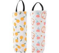 MUCKLILY Porta Sacchetti della Spesa da Appendere 2 Pezzi in Cotone e Lino Cordino Distributore di Sacchetti di Plastica Riutilizzabili per Cucina e Bagno Organizer Multifunzione